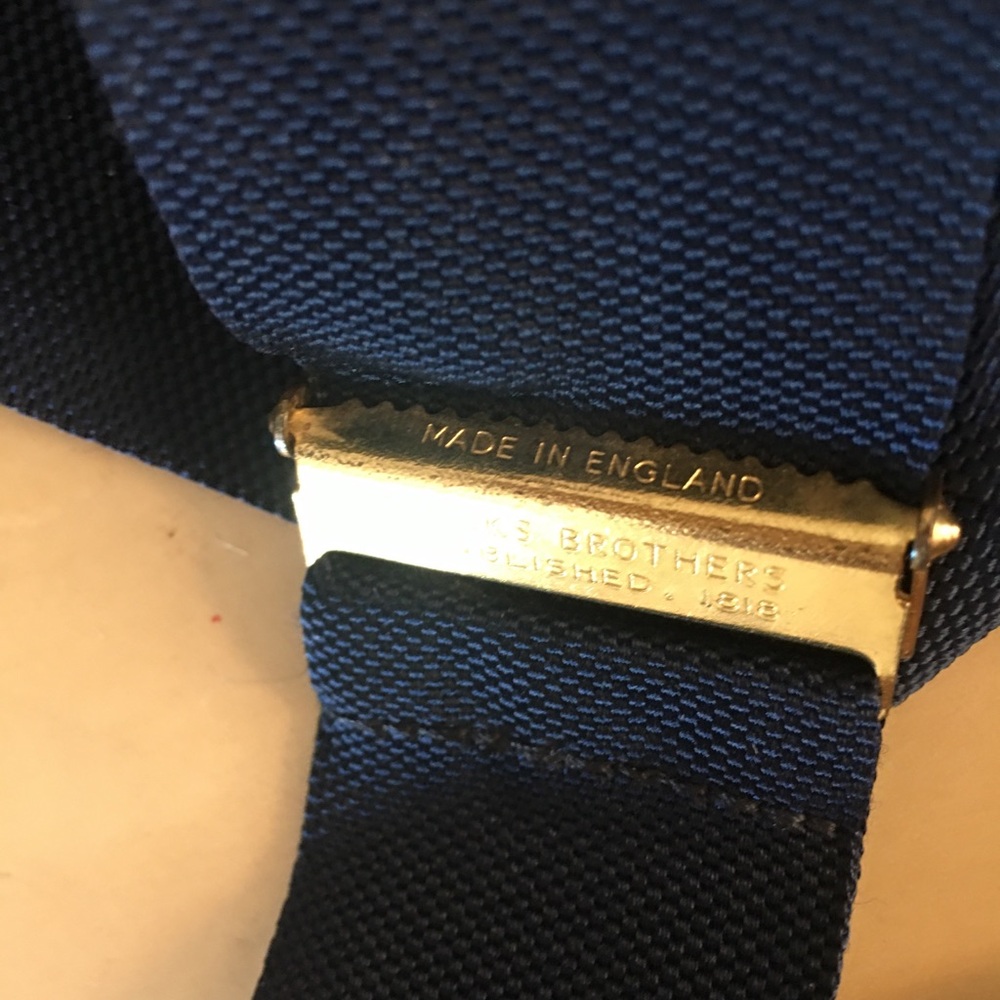 Brooks Brothers leather & canvas suspenders whiskey brown regular - Picture 4 of 5